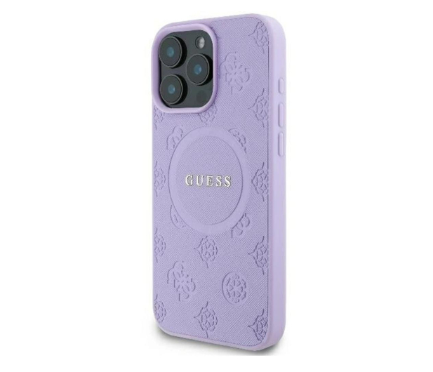 Guess Saffiano Peony Classic Logo do iPhone 16 Pro Max purpurowy - 1278284 - zdjęcie 2